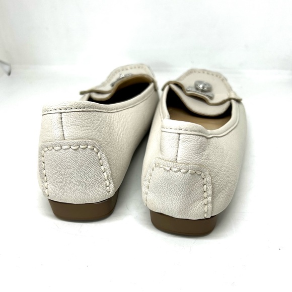 MICHAEL KORS White Leather Hamilton Loafers Size 7M - Picture 9 of 11